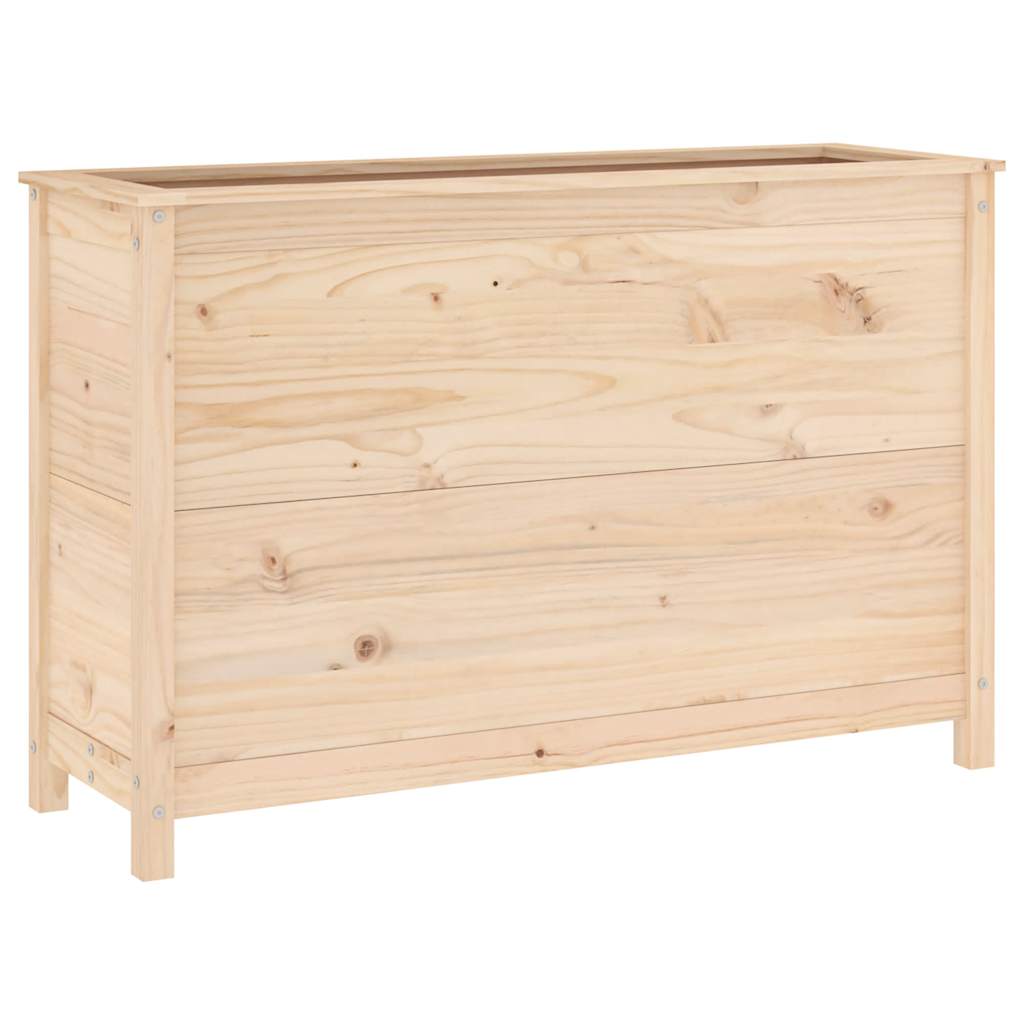 Arriate Elevado De Jardín Madera Maciza De Pino 119,5x40x78 Cm_0