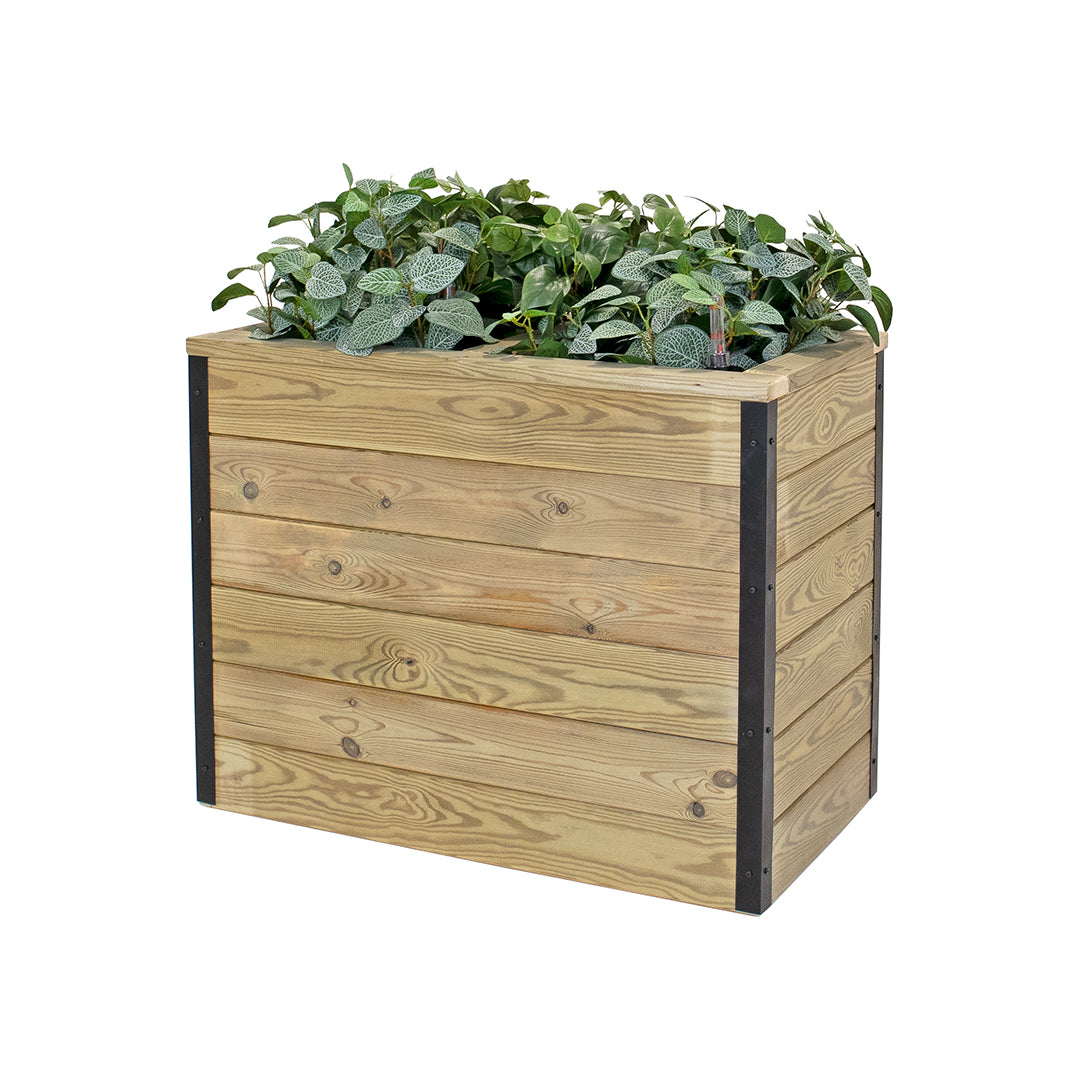 Jardinera Con Autorriego De Madera Nidum Interior Y Exterior Hortalia 40x40x60 Cm_0