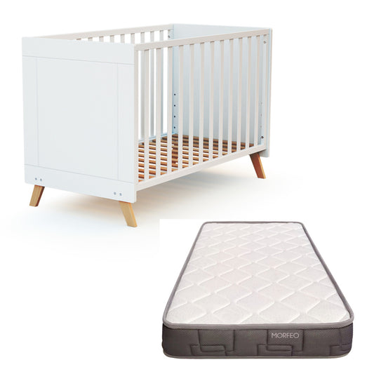 Cuna Bebé Sakura Con Colchón Morfeo, Convertible En Cama Infantil (kit Colecho Opcional)_0