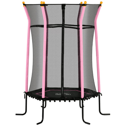 Cama Elástica Infantil Homcom Acero, Pp Rosa 122x111x190 Cm_0