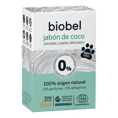 Jabón pastilla coco Biobel 0% 240g