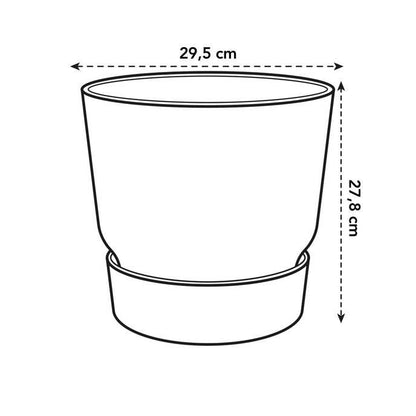 Macetero con plato integrado Greenville Elho Blanco 18 cm