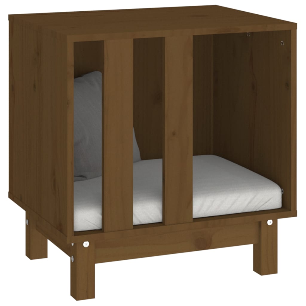 Cama Para Perros Madera Maciza Pino Marrón Miel 50x40x52 Cm_5