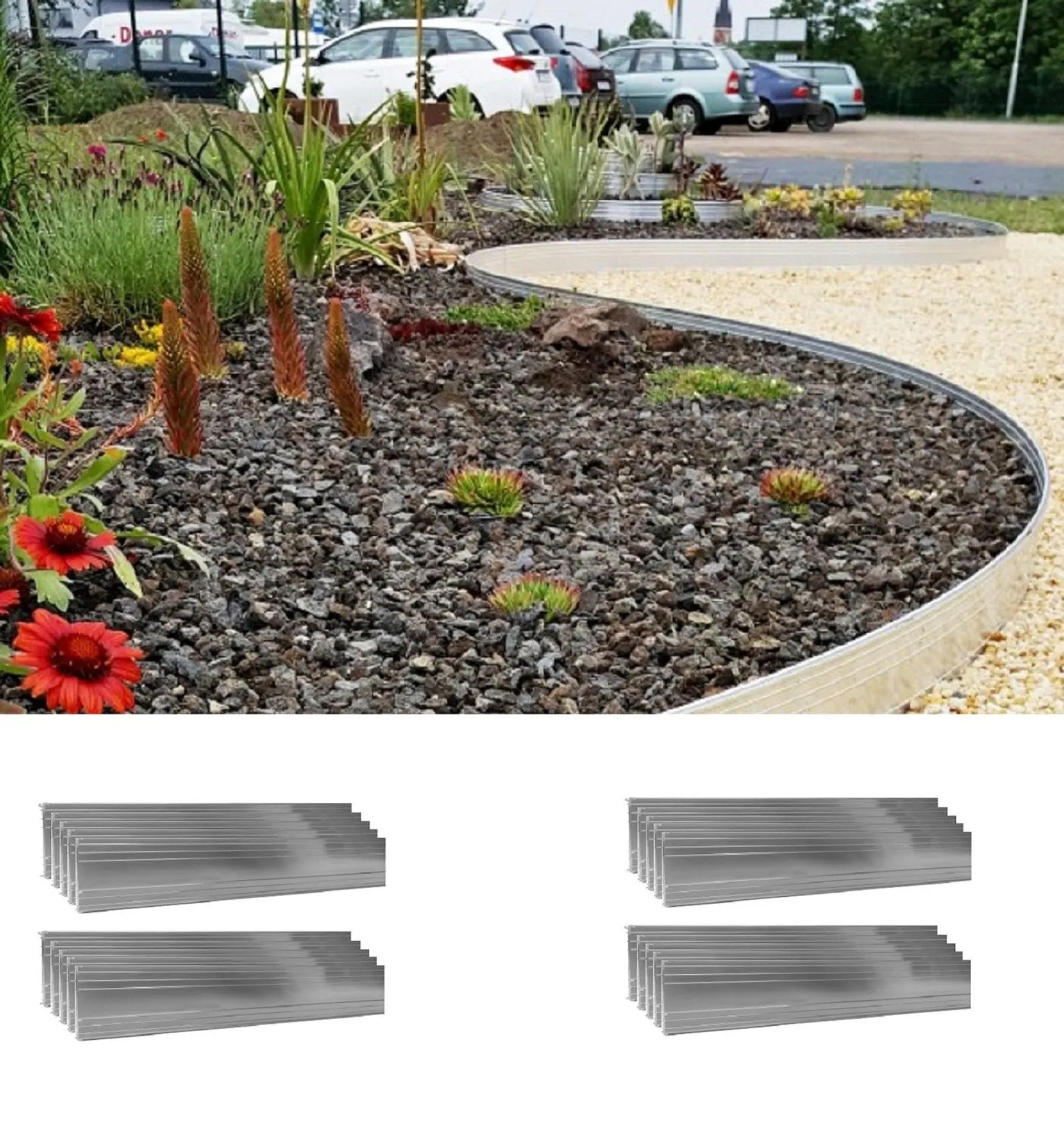 Borduras De Aluminio Flexibles 10-14 Cm Para Jardín, Fáciles De Montar Y Resistentes A La Intemperie_3