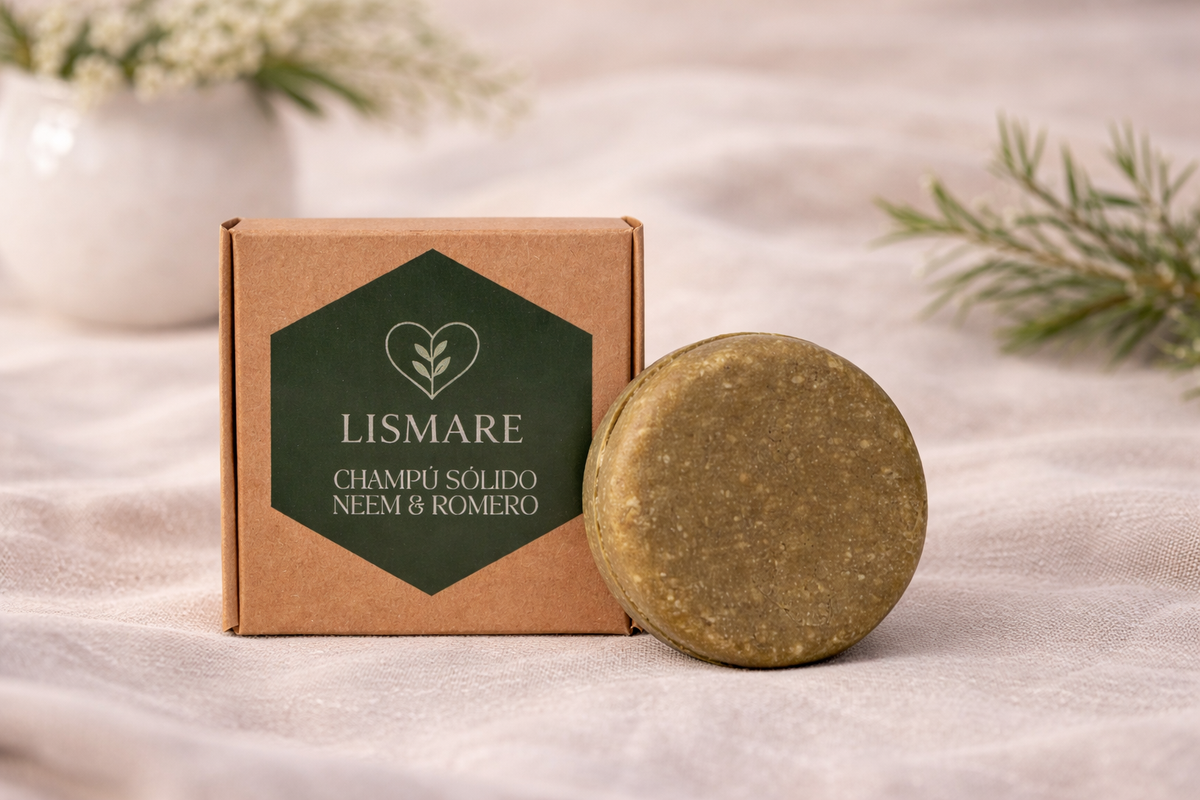 Champú sólido Neem & Romero para cuero cabelludo graso y sensación de picor - 75 g - Lismare_3