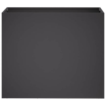 Macetero De Jardín Negro 60 X 30 X 40 Cm Acero Laminado En Frío_2