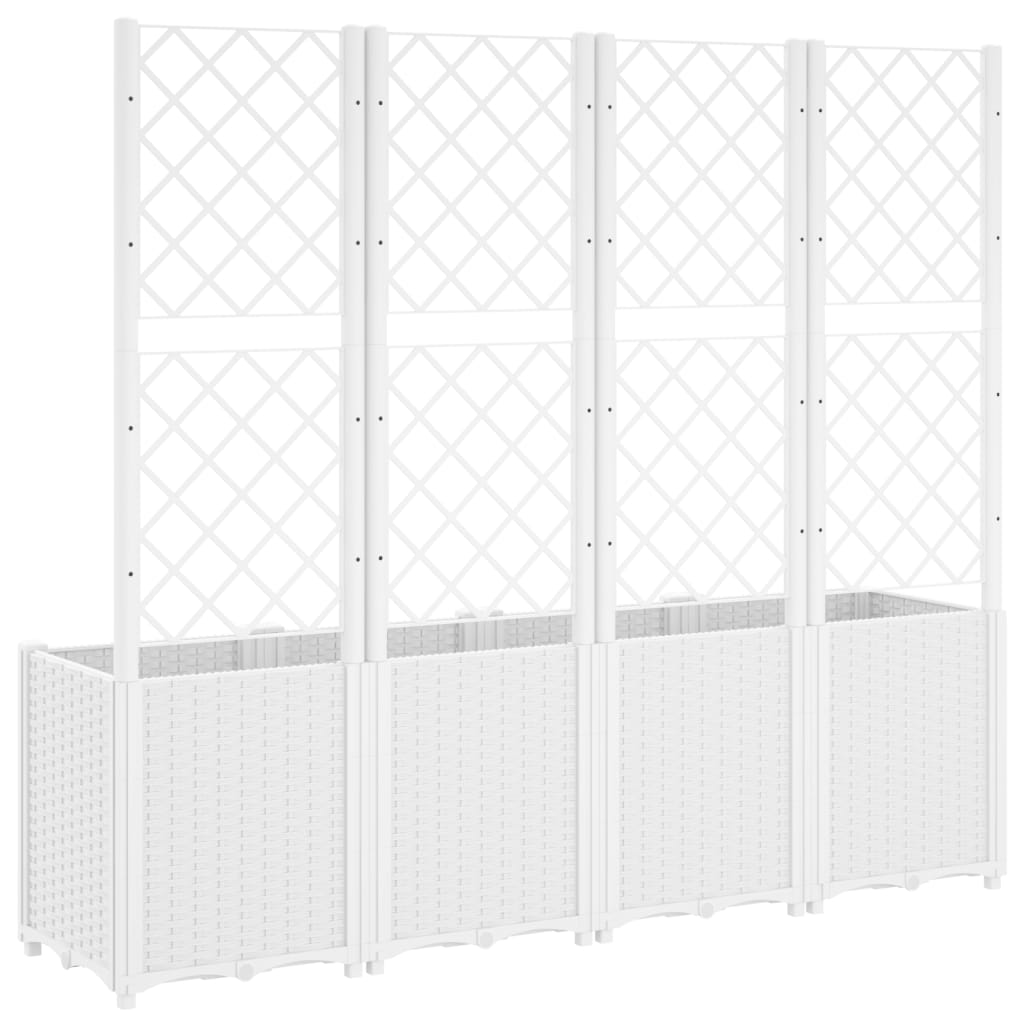 Jardinera Con Enrejado Pp Blanco 160x40x140 Cm_4