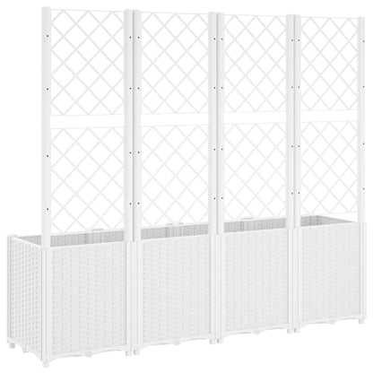 Jardinera Con Enrejado Pp Blanco 160x40x140 Cm_4