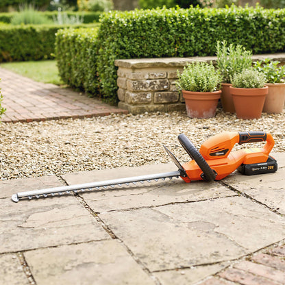 Outsunny Cortasetos Eléctrico Con Batería De 2000mah Y Cuchilla De 51 Cm Naranja_1