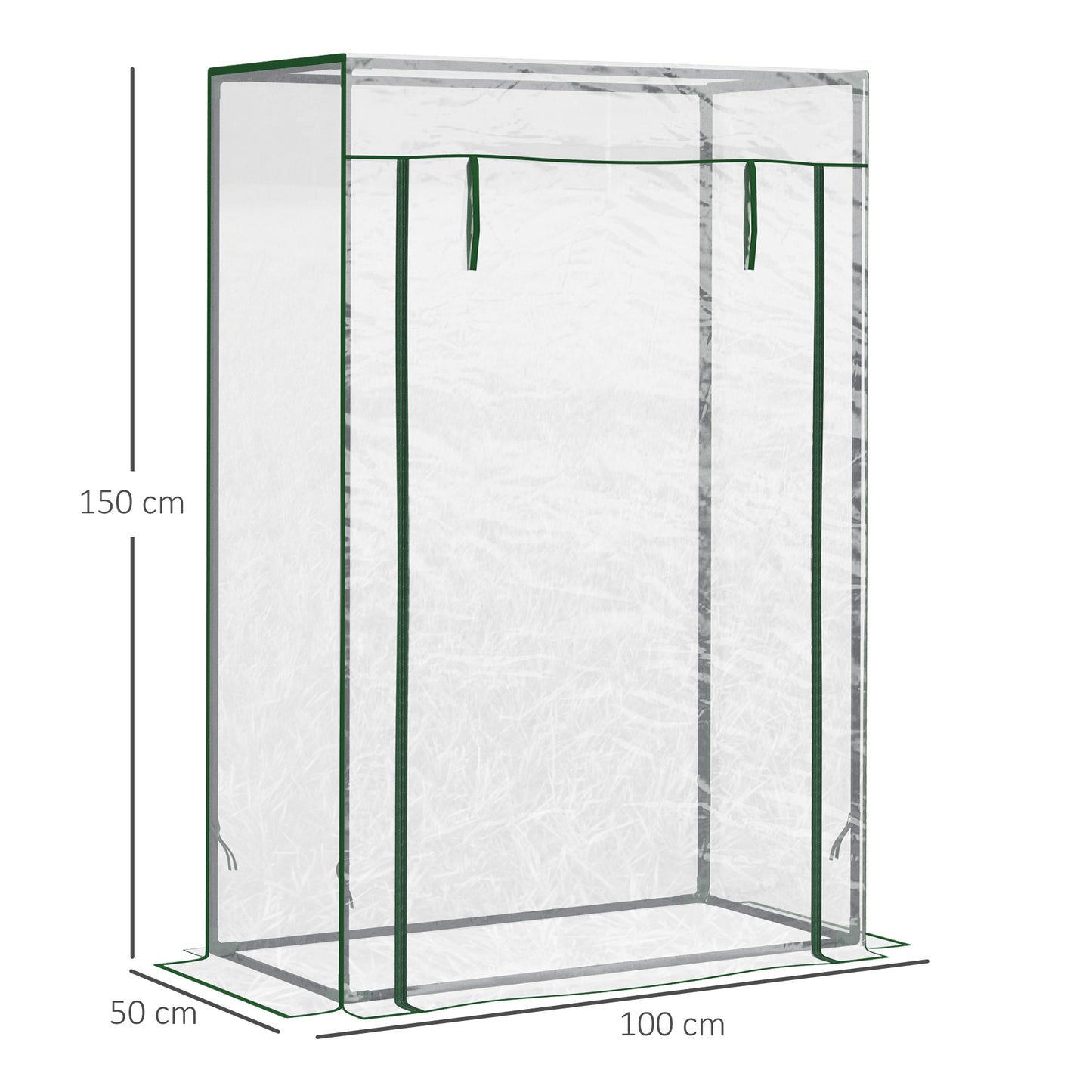 Outsunny Invernadero Con Puerta Enrollable De Acero 100x50x150 Cm Transparente_2