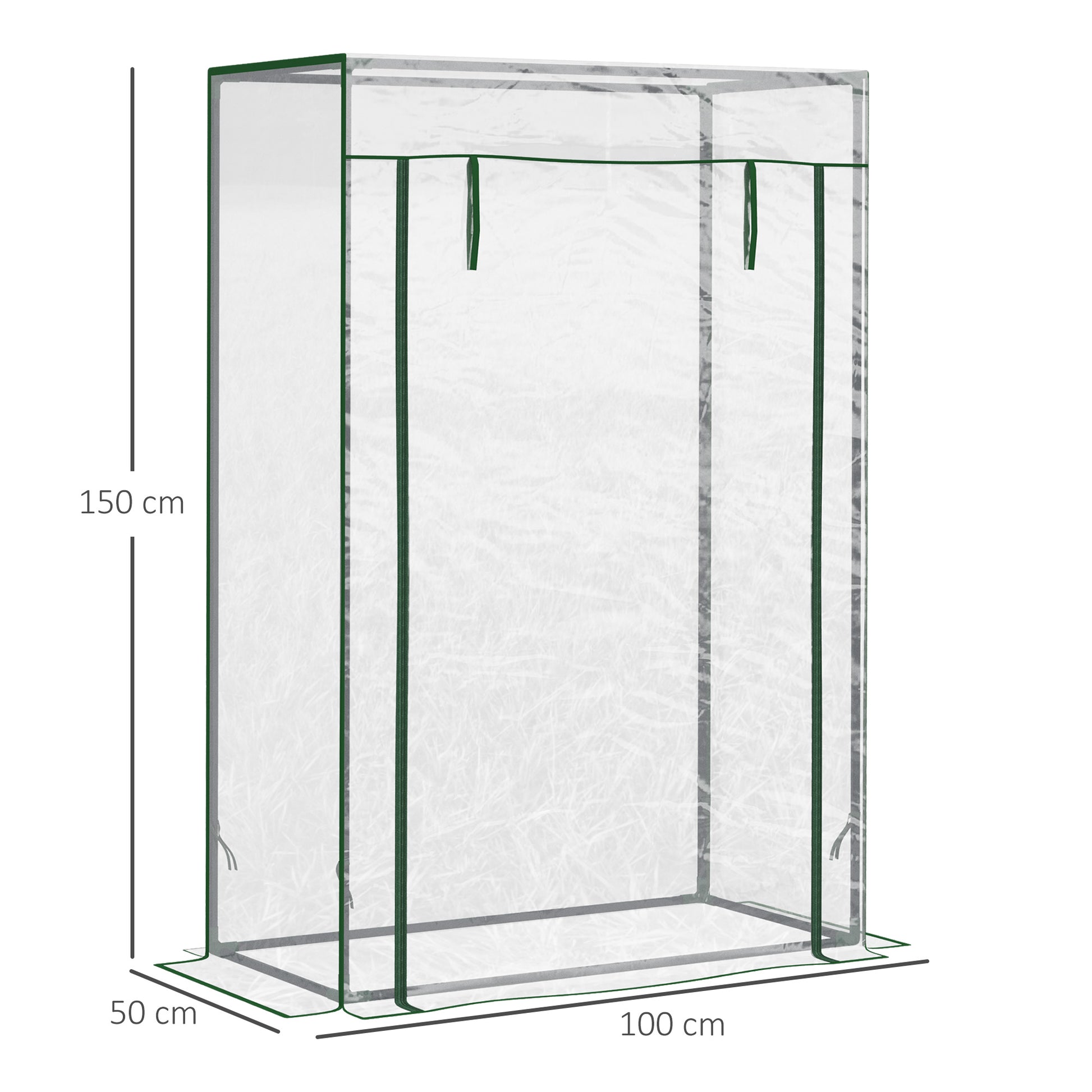 Outsunny Invernadero Con Puerta Enrollable De Acero 100x50x150 Cm Transparente_2