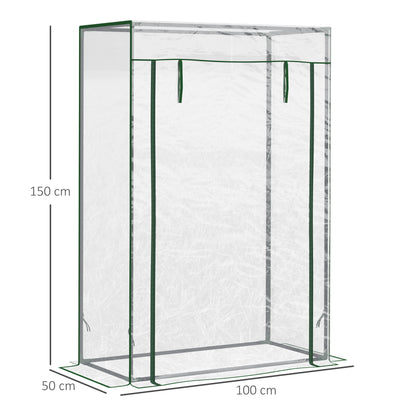 Outsunny Invernadero Con Puerta Enrollable De Acero 100x50x150 Cm Transparente_2