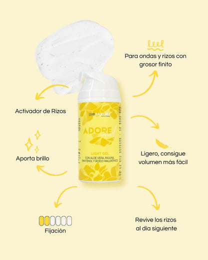 Gel Fijador Para Pelo Fino, Ligero Y Volumen Fácil Adore Curl Gel 500 Ml Bio Sakure_2