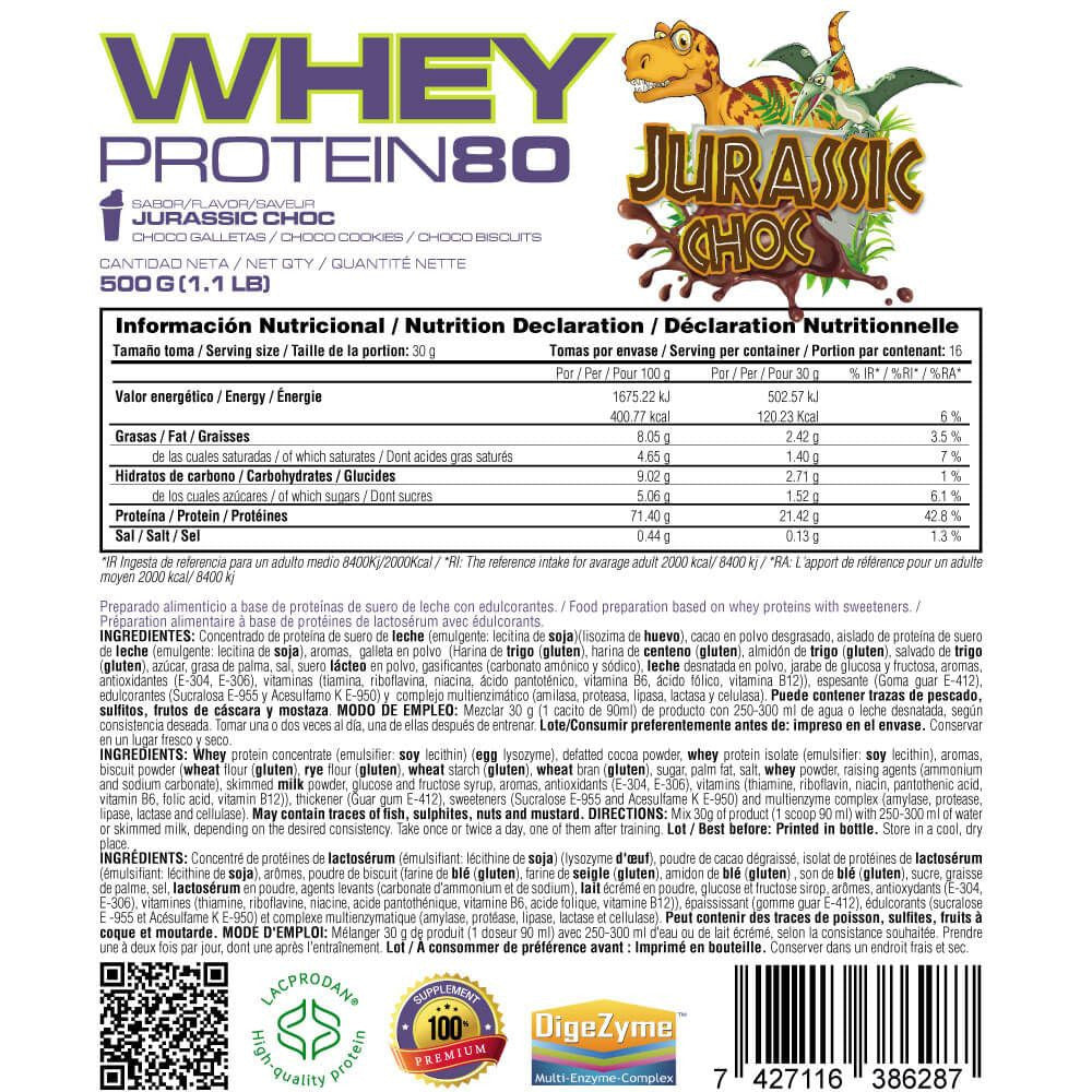 Whey Protein80 - 500g - Jurassic Choc - Aumenta La Masa Muscular - Masmusculo_5