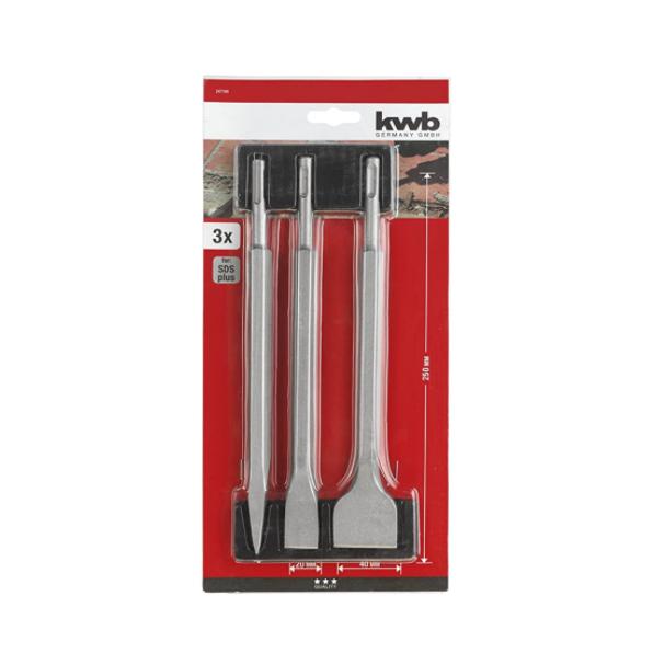Set de cinceles SDS, 3 piezas kwb promo