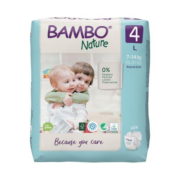 Pañal T4 maxi (7-14Kg) Bambo Nature 24 uds