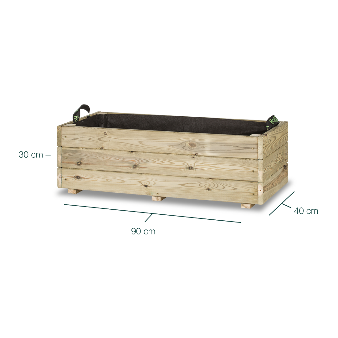 Jardinera De Madera Para Exterior Ghio KD Hortalia 90x40x30 Cm_5