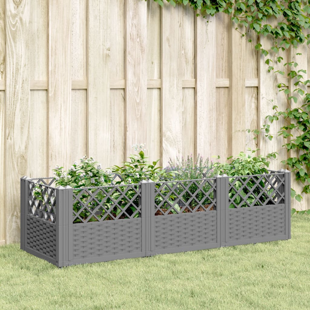 Jardinera Con Clavijas Pp Gris Claro 123,5x43,5x43,5 Cm_1