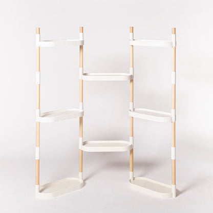 Soporte Modular Citysens De 8 Bandejas – Blanco, Polipropileno 100% Reciclado Y Madera Ecológica Pefc_3