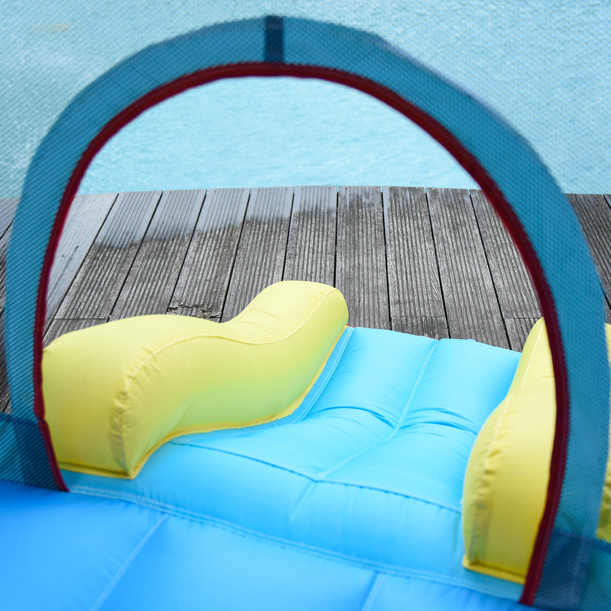 Outsunny Castillo Hinchable Con 2 Toboganes Cama De Salto Piscina 330x265x185 Cm_3