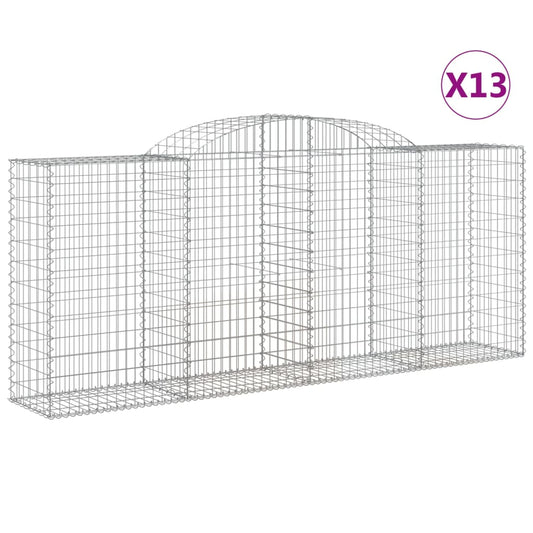 Cestas Gaviones 13 Uds Forma De Arco Hierro 300x50x120/140 Cm_0