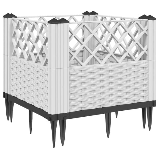 Jardinera Con Clavijas Pp Blanco 43,5x43,5x43,5 Cm_0