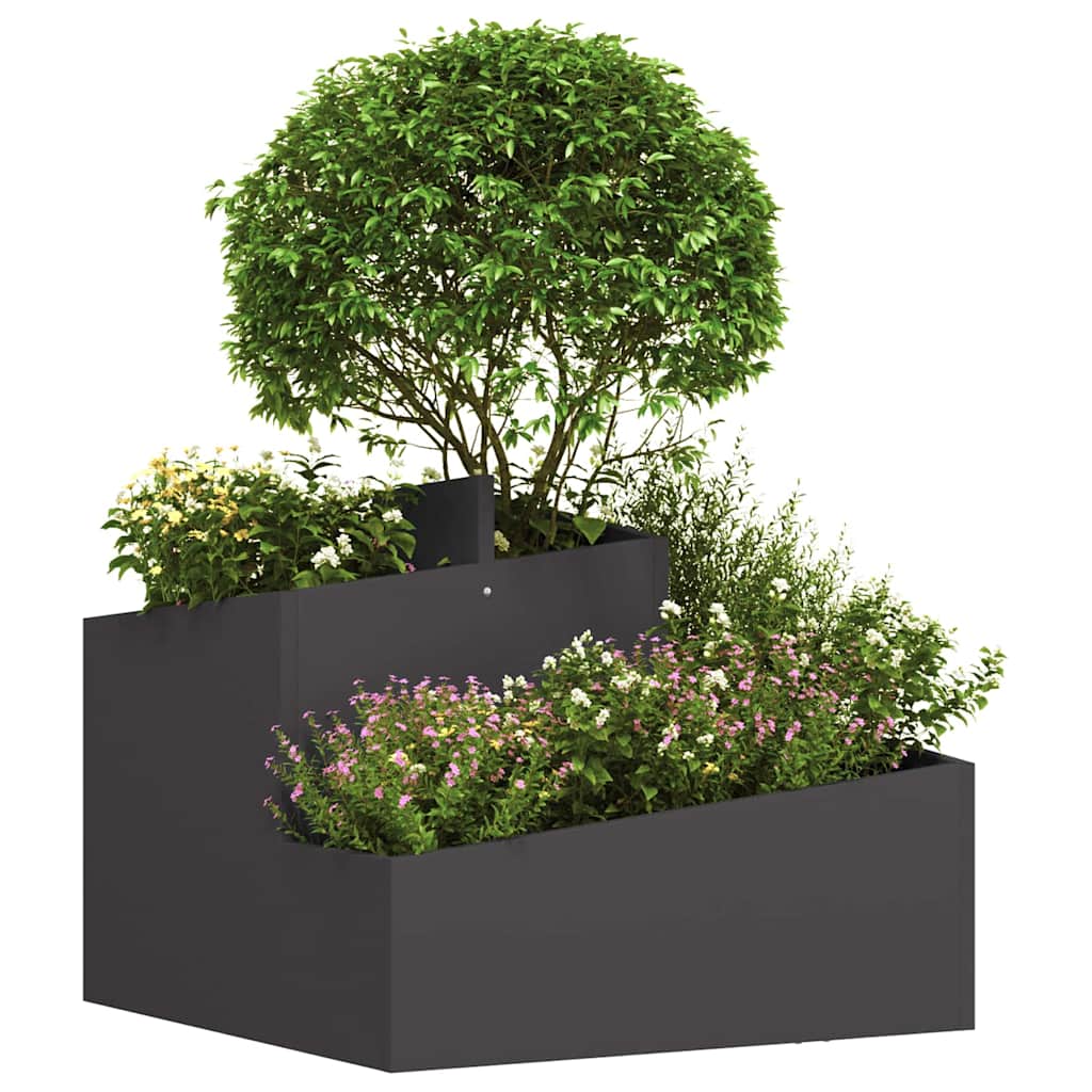 Macetero De Jardín Negro 60 X 60 X 50 Cm Acero Laminado En Frío_2