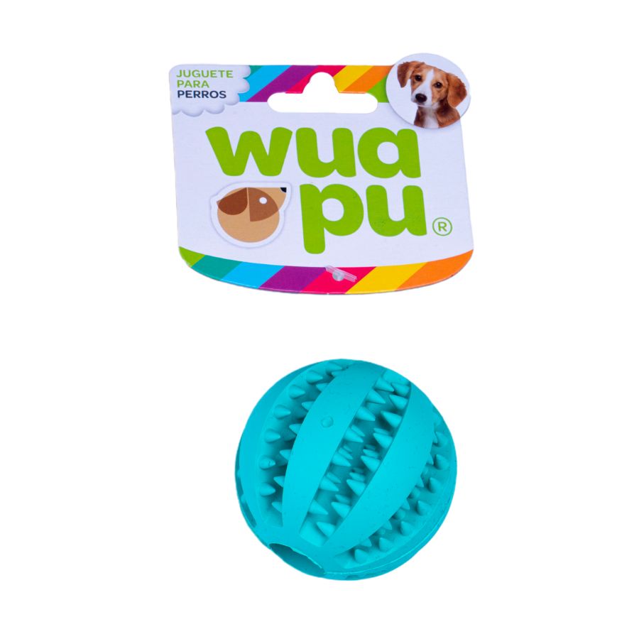 3 Pelotas Para Perro Dental De 5cm En Colores Surtidos, Con Estrias Y Hueco Interior Para Premios_3