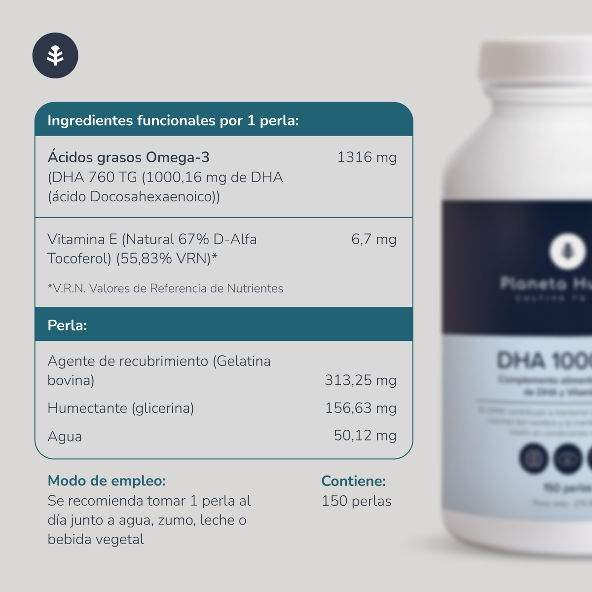 Pack 2x DHA 1000 mg Planeta Huerto 150 perlas