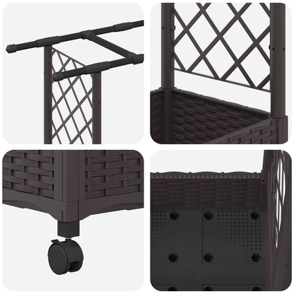 Cama Elevada Con Trellis Y Techo Marrón 203 X 40 X 127 Cm Pp_5