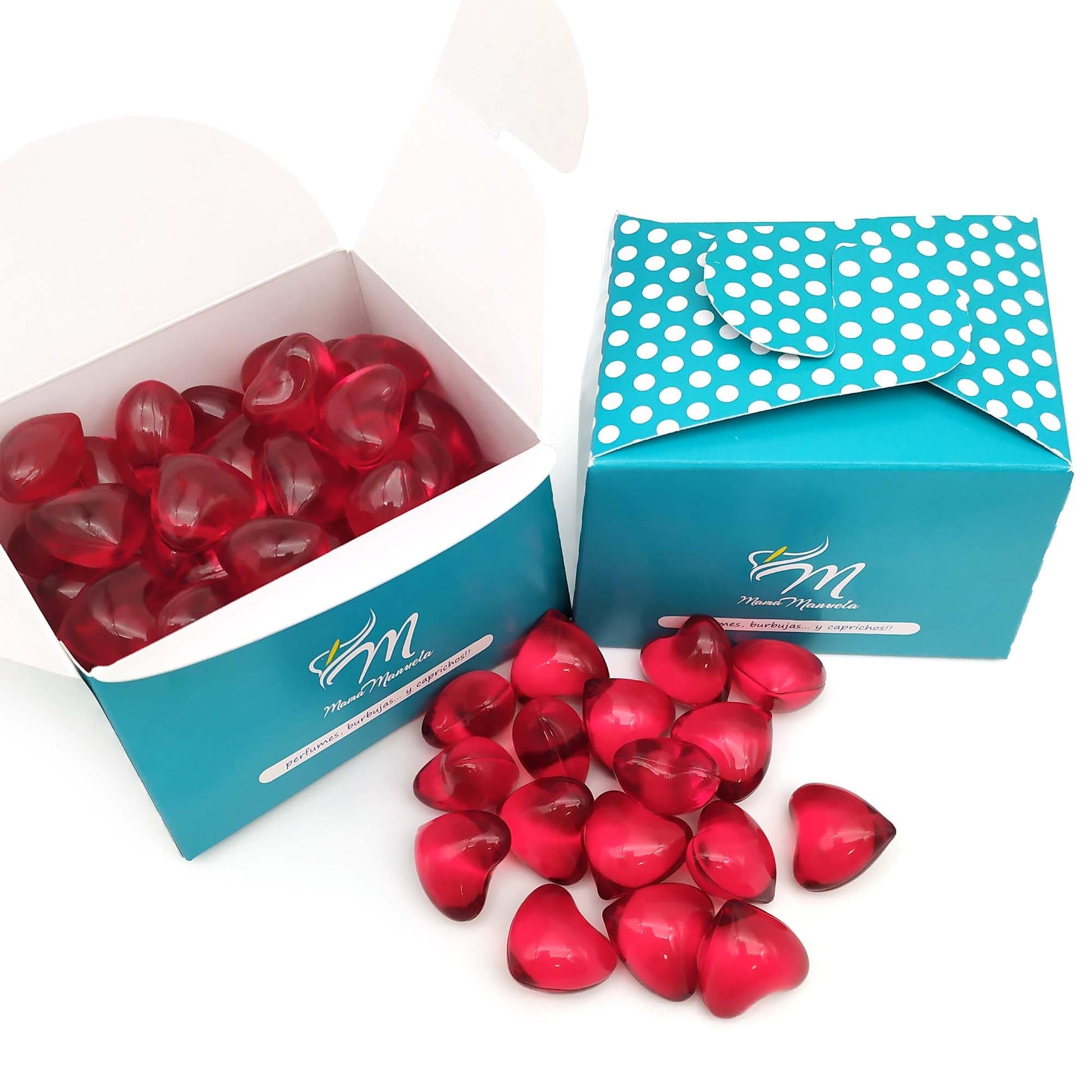 Caja 70 Perlas De Baño Con Aroma A Fresa - Con Aceite De Soja - Hidrata, Suaviza Y Perfuma La Piel - Forma Corazón_0
