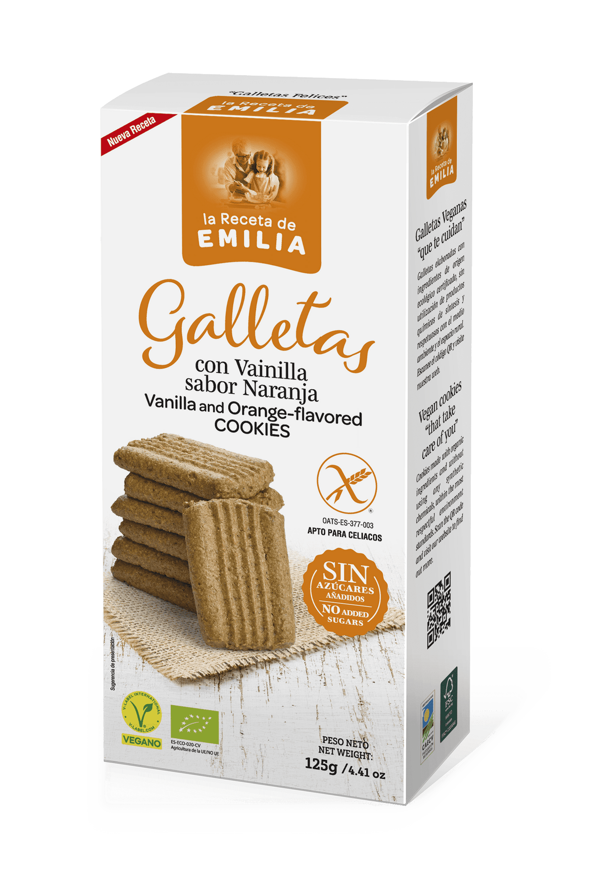 Galletas Con Vainilla Y Sabor Naranja "sin Azucares Añadidos" 125 Gr._0