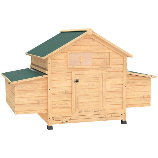 Gallinero De Madera Pawhut Madera De Abeto Amarillo 150x100x96.5 Cm_0