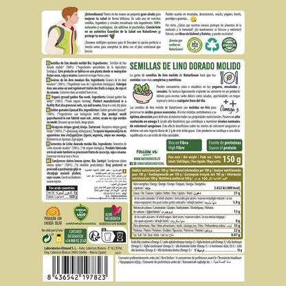Semillas de lino dorado molido Bio NaturGreen 150 g