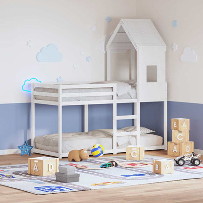 Techo De Cama Infantil Madera Maciza Pino Blanco 60x89x134,5 Cm_1