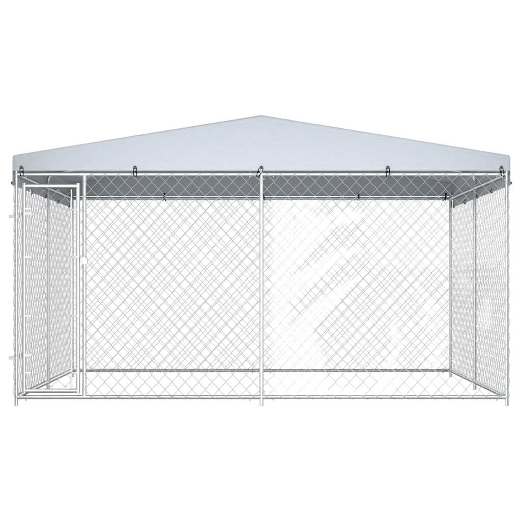 Perrera De Exterior Con Techo 382x382x225 Cm_2
