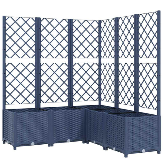 Jardinera Con Enrejado Pp Azul Gris 120x120x136 Cm_0