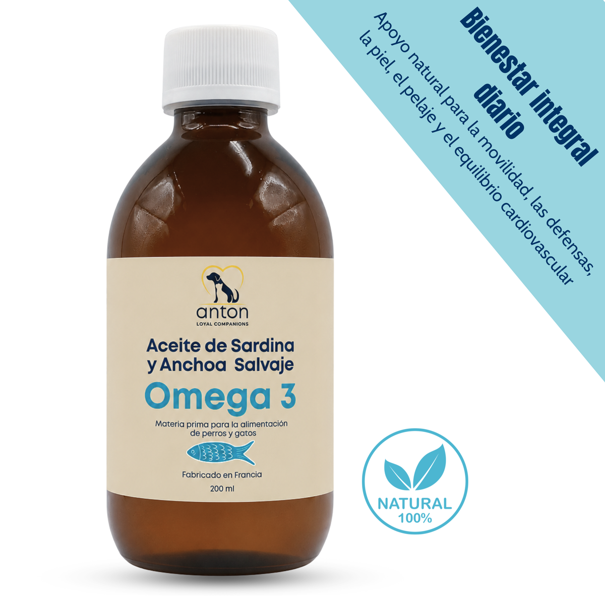 Aceite Omega 3 para perros y gatos – EPA DHA – Sardina y anchoa – 200 ml_1