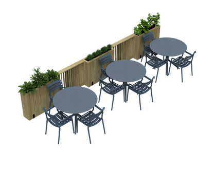 Kit Jardinera Alta De Madera Con Ruedas Y Barandilla Abatible 75 X 34 X 80 Cm Hortalia_5