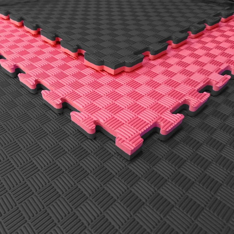Tatami Puzzle Eva Para Suelo Infantil 1x1m X25mm Rojo - Negro Pack Ahorro 10 Unidades_4