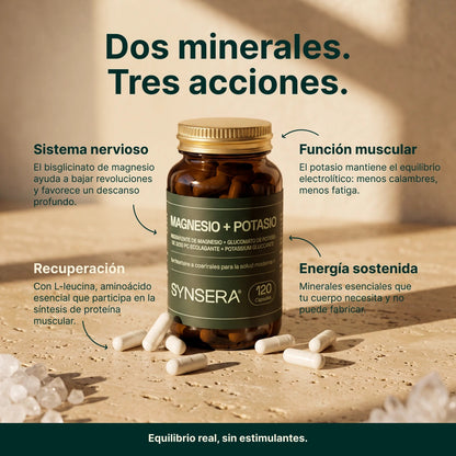 Pack 3 Botes Magnesio + Potasio 120 Cápsulas Synsera Labs_5