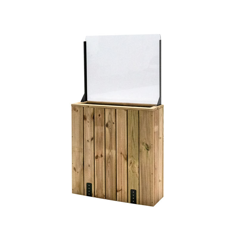 Jardinera Alta De Madera Con Anclaje Al Suelo Y Cortavientos 60 Cm 75 X 24 X 80 Cm Hortalia_1