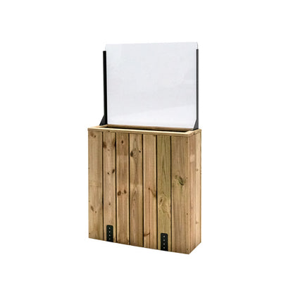 Jardinera Alta De Madera Con Anclaje Al Suelo Y Cortavientos 60 Cm 75 X 24 X 80 Cm Hortalia_1