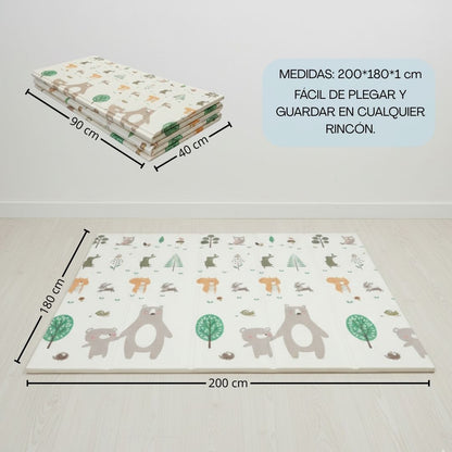 Bathby | Alfombra Plegable Para Bebé 200 × 180 Cm, Reversible Animales/invierno_5