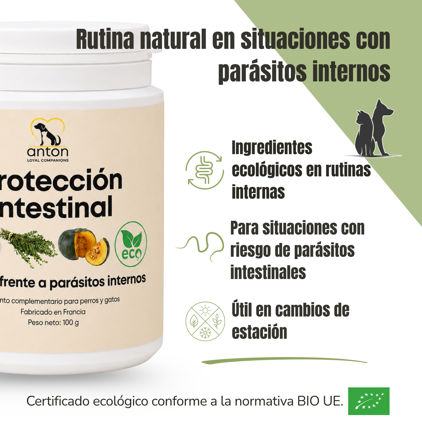 Protección intestinal ECO para perros y gatos – Lombrices y parásitos internos – 100 g_1