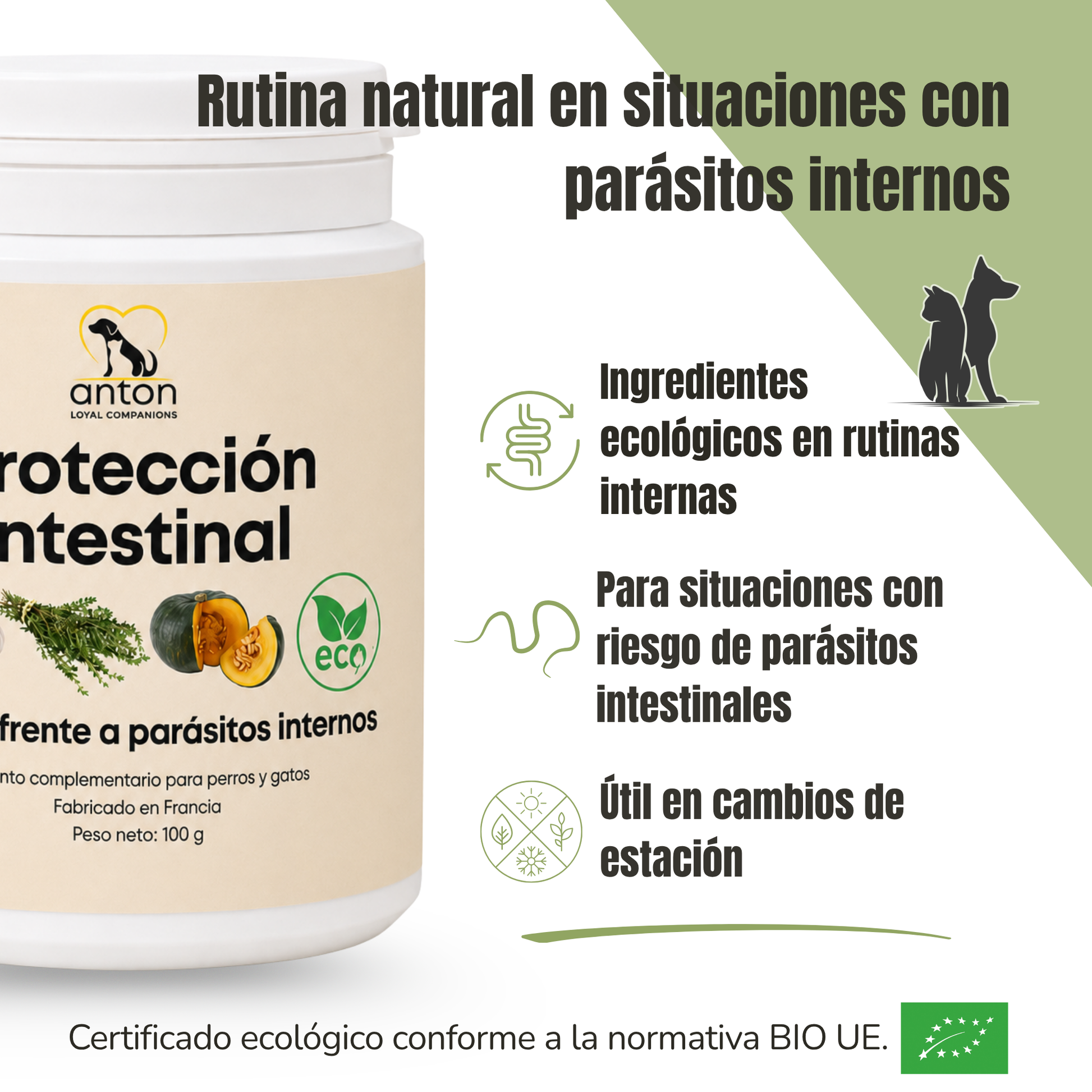 Protección intestinal ECO para perros y gatos – Lombrices y parásitos internos – 100 g_1