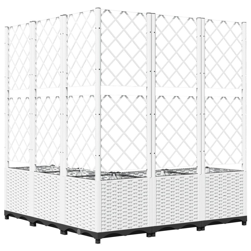 Jardinera Con Enrejado Pp Blanco 120x120x136 Cm_3