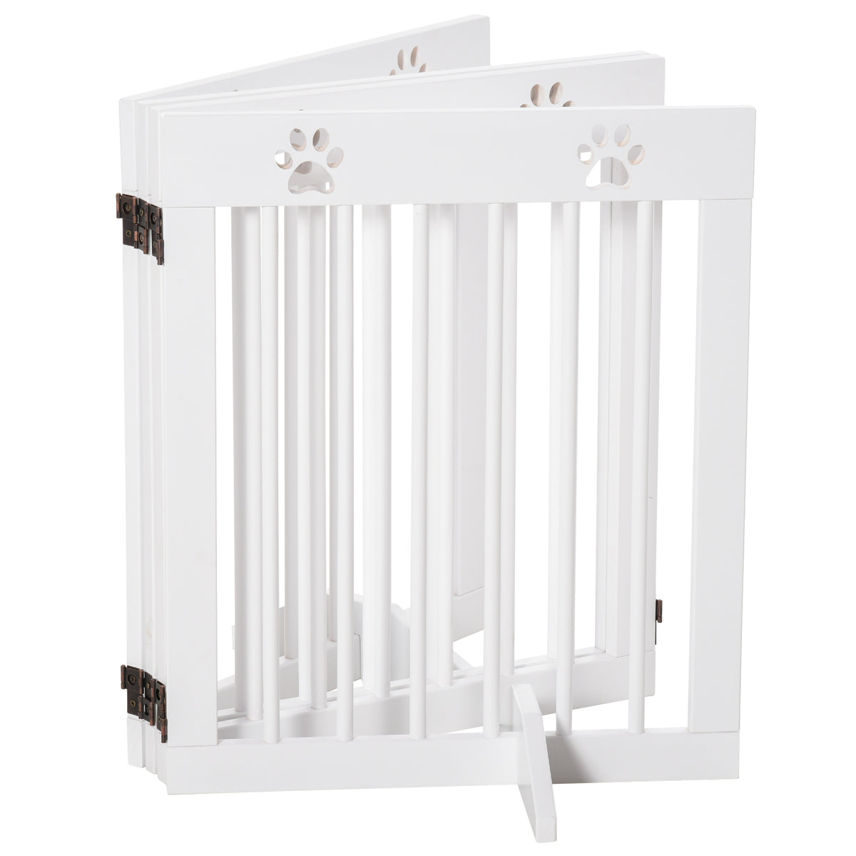 Pawhut Barrera De Seguridad Plegable Para Perros 4 Paneles 204x30x61cm Blanco_3