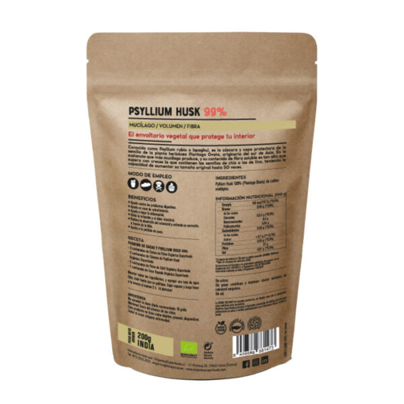 Psyllium Husk Bio Pureza 99% 200g - Orgánica Superfoods_1
