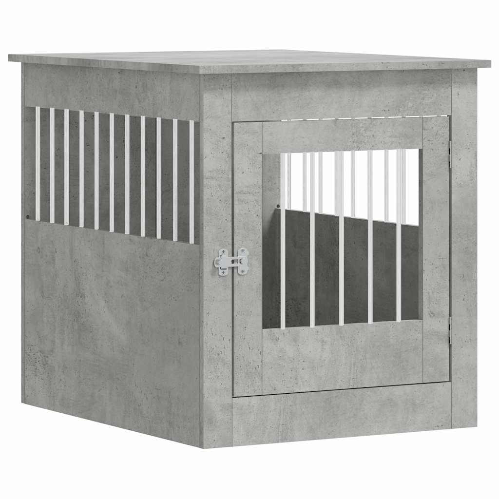 Jaula Para Perros Madera Ingeniería Gris Hormigón 64,5x80x71 Cm_0